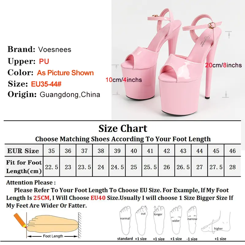 Classics Women Sandals Platform Heels Sexy 20CM Pole Dance Shoes New Peep Toe Party Models Stage Show Stripper Heels Shoes