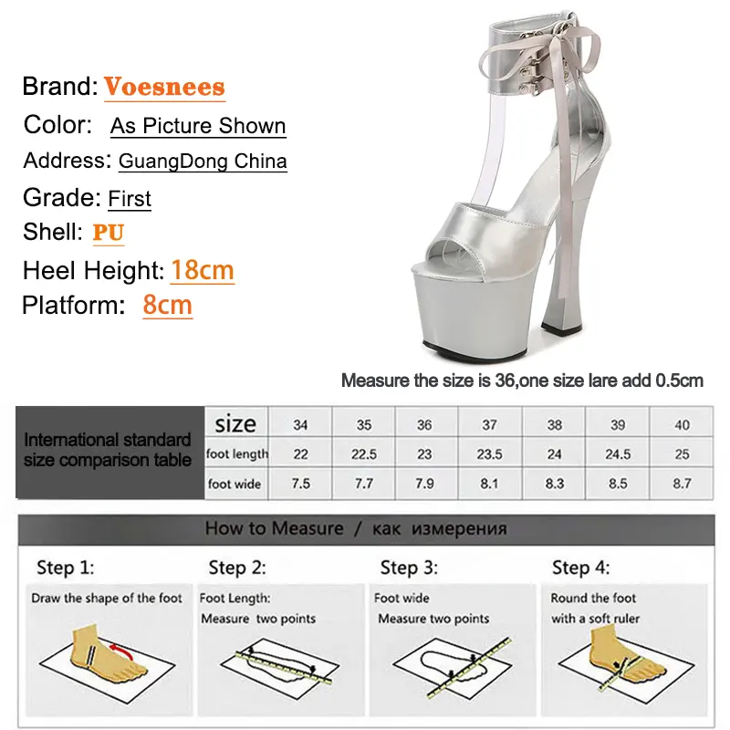 Lace-up Platform Women Shoes Summer Candy Color Walk Show Nightclub Pole Dance Sandals Sexy Open Toe Stripper Super High Heels