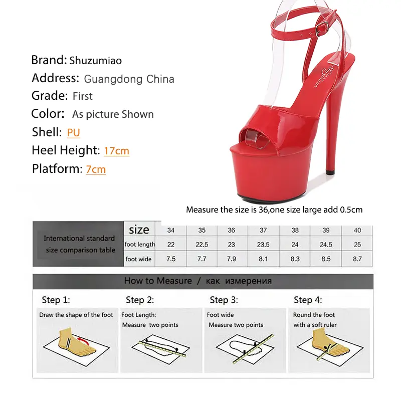New Female Sandals Girl Walking Show Shoes High Heels 17cm 20cm Women Sandals Sexy Platform Buckle Strap Cross-tied Party Shoes
