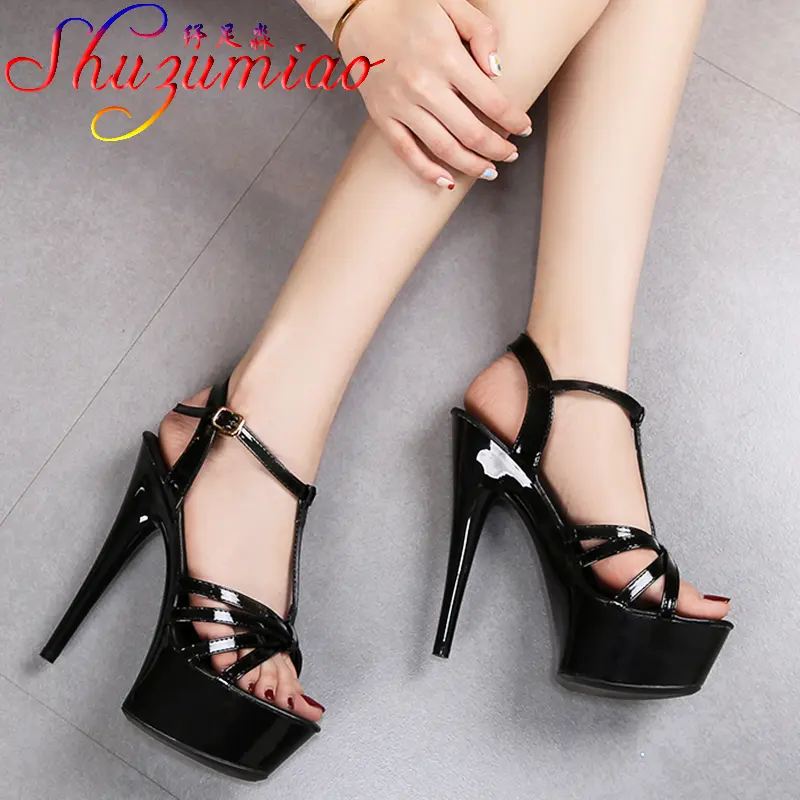 2021 New Sunner Women Gladiator Sandals Shoes Sexy High Heels Open Toe Sandals Summer Party Dress Shoes Buckles Pumps Size 43