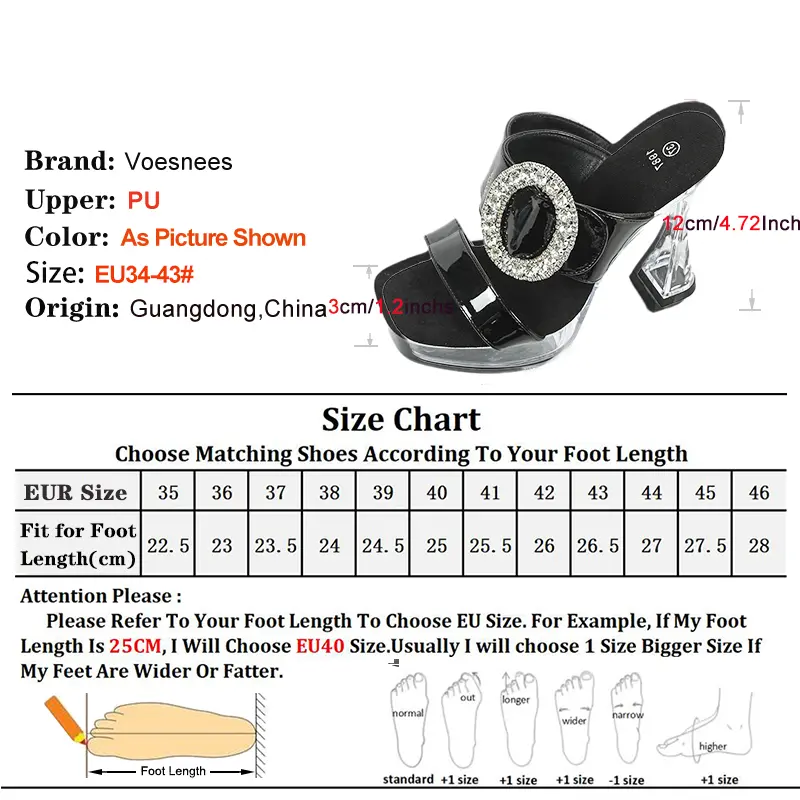 2025 New Women's Slippers Designer Luxury Rhinestone Square Toe Platform Sandals Summer 12CM Shoes For Ladies Clear High Heels