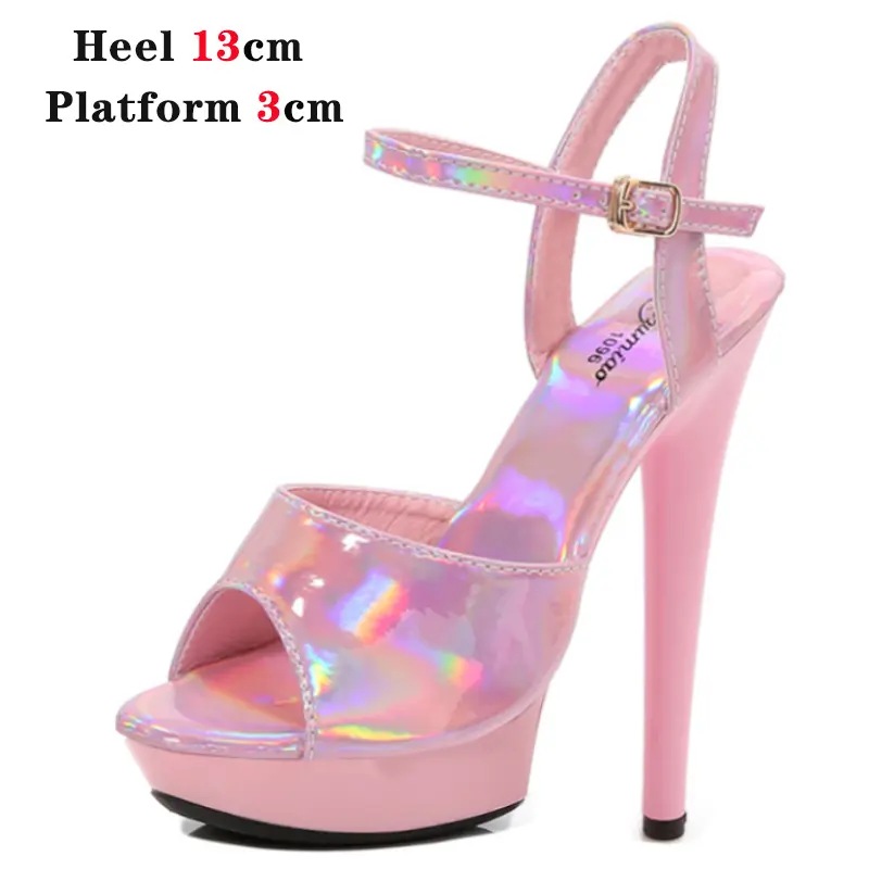 Platform Shoes for Women 2023 Designer Luxury Strip Pole Dance Heels Dance Shoes Red Pink Sandals Women silver Elegant 13cm High