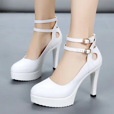 2020 Black Red Women Shoes Autumn Platform Round Head Women Pumps Shoes Sexy Thick Heel High Heels 11CM Pumps Single Dance Shoes