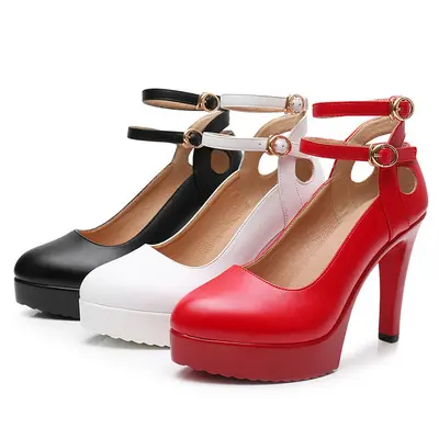 2020 Black Red Women Shoes Autumn Platform Round Head Women Pumps Shoes Sexy Thick Heel High Heels 11CM Pumps Single Dance Shoes