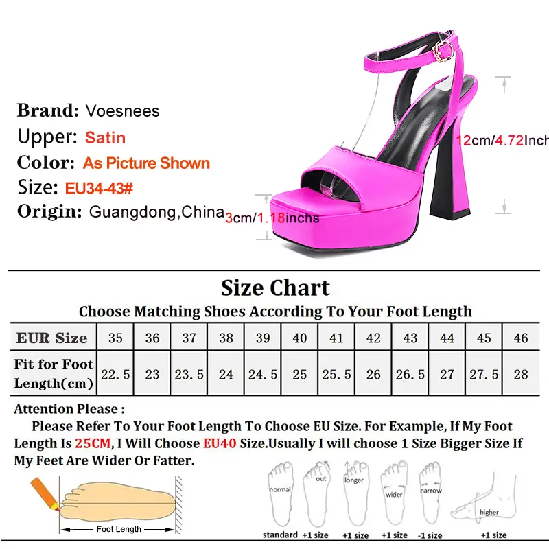 High-quality Satin Sandals 2025 Women Platform 12CM Super High Heels Europe and America Style Square Toe Summer Model Show Shoes