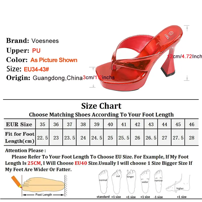 Pull On Flip Flops Slides Square Heel Sandals For Women Summer Slippers 12CM Thick Sole Clip Toe High Heels Outdoor Slides Shoes