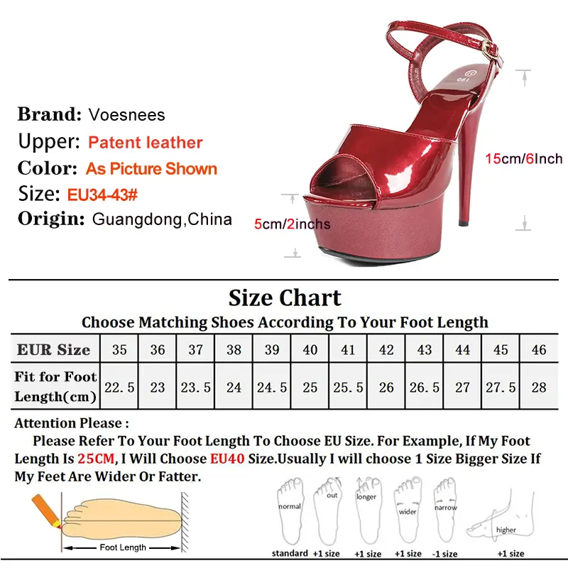 Summer Sexy 15CM Women Wine Red Patent Leather Thick Bottom Peep Toe Platform Sandals Designer High Heels Party Dress Shoes