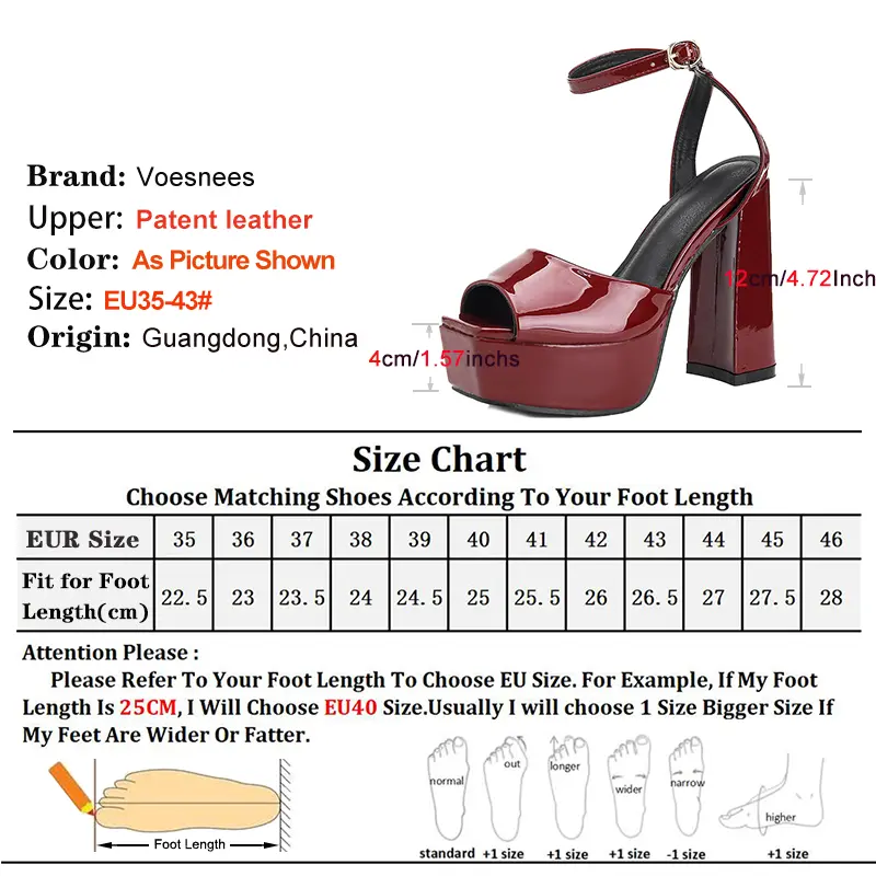 Europe and America Style 12CM Square Toe Sandals For Women Fashion Model Shoes Summer Solid Color Thick Platform Ladies Shoes