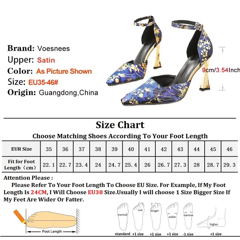 Women Pumps Designer 2025 New Side Empty Buckle Strap High Heels Plus Size 46 High-quality Satin Square Toe Party Ladies Shoes
