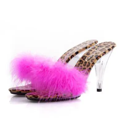 Shoe Woman Sandals 2022 Transparent Crystal  Heels 10cm Waterproof Wedding Shoe Sandals Sexy Big Yards Interest maomao Slipper
