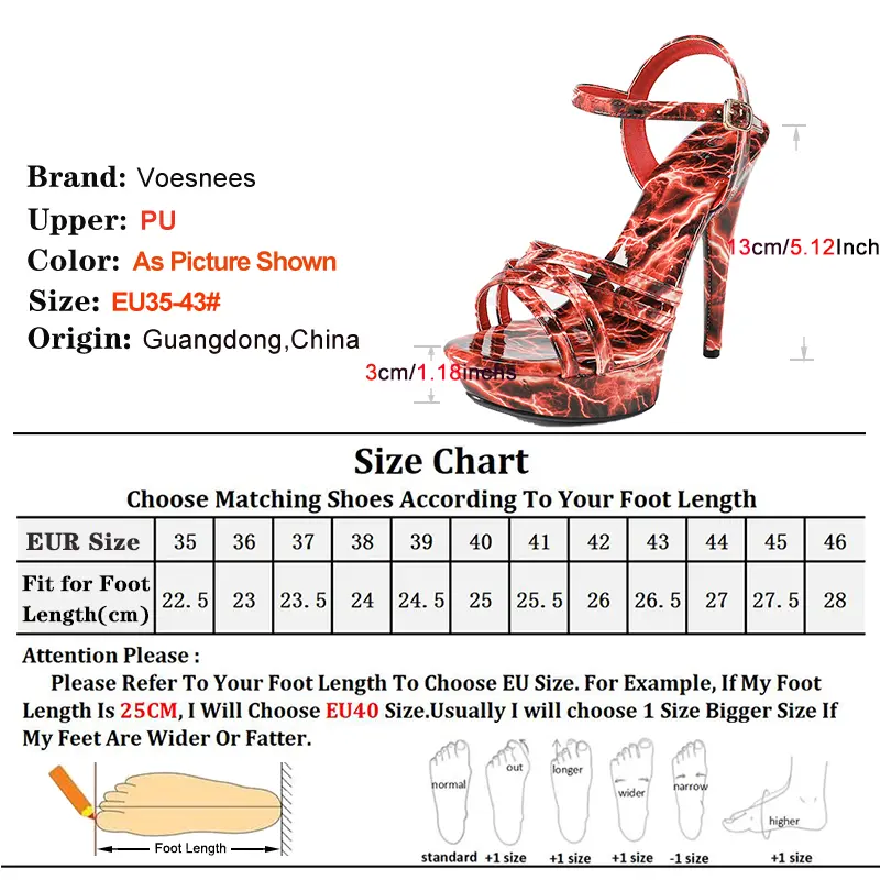 Mixed color Print Sandals For Woman Narrow-band Buckle 13CM Stilettos Thick Platform Daily Women Shoes Summer High Heel Sandals