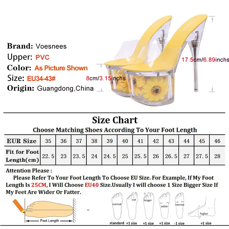 Crystal Transparent Shoes Women 17.5CM Super High Heels Plus Size Nightclub Sandals Clear Thin Heeled Fashion Female Slippers