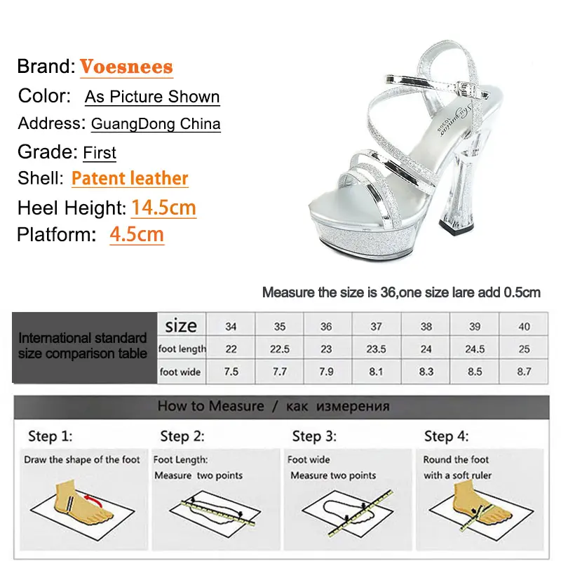 Silver Bling Women For Shoes Crystal Platform Sexy Model Sandals Party Wedding Buckle Strap High Heels Summer Zapato De Mujer