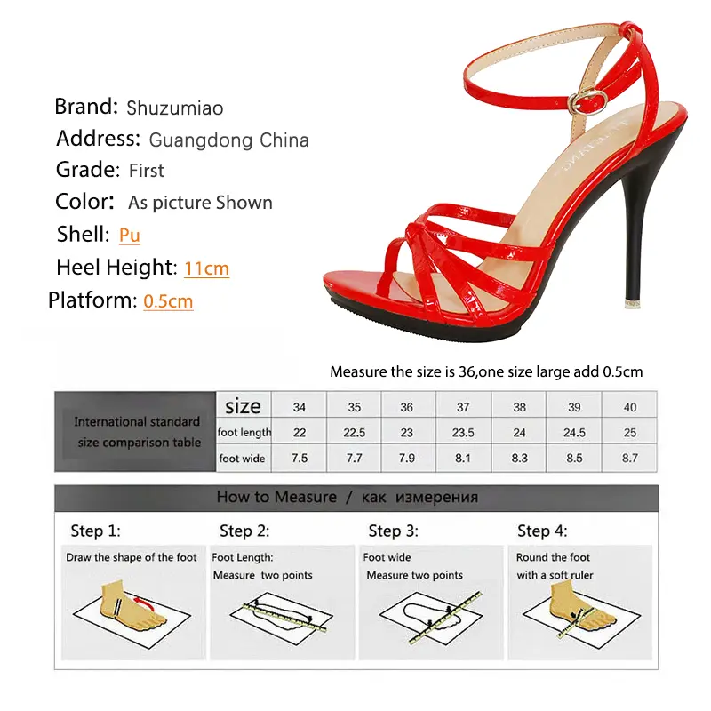 Women Shoes Sandals Slippers Fashion Women Mules sexy Female Shoes red High Heels 11cm Sandals Stilettos big size 42