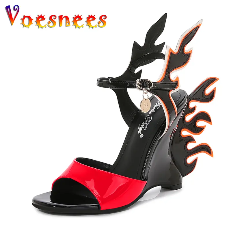 2022 New Stripper High Heels Women Shoes Wedges Sandals Female Performance Dancing Shoes Platform Sexy Party Club Flame Shoes