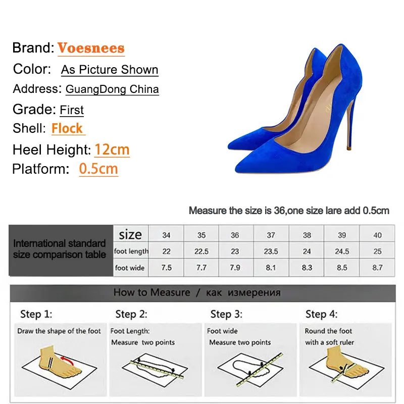 Blue Suede High Heels Fashion Pointed Toe Career Single Shoes 12CM Unique Tailoring Party Pumps Korean Style New Women Stilettos