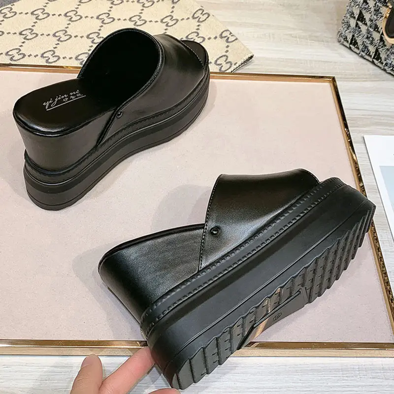 Voesnees Women Shoes 2021 Summer New Comfortable Cake Bottom Wedges Slippers Waterproof Platform Sexy Peep Toe High Heel Sandals