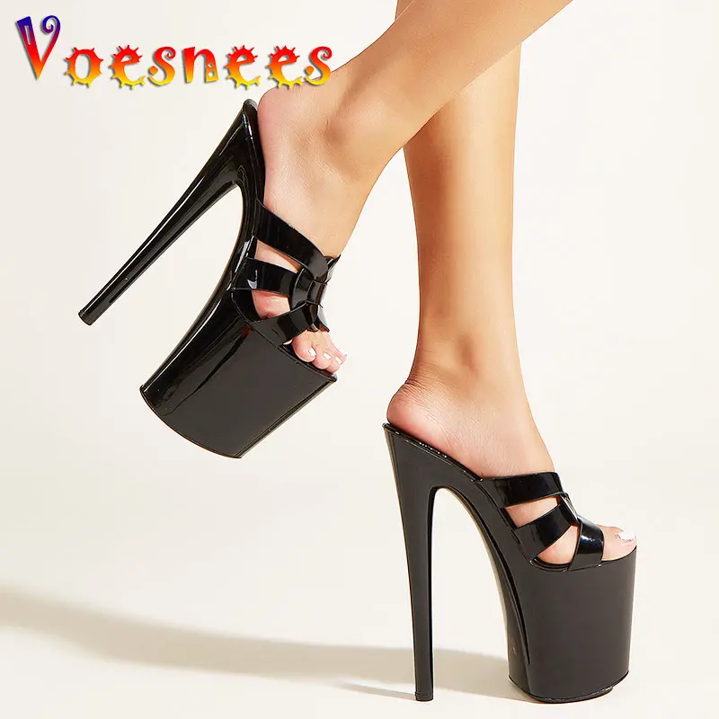 2025 Summer Slipper Fashion Unique Buckle Sandals Detachable 20CM Stiletto Women's Platform Dual-use High Heels Pole Dance Shoes