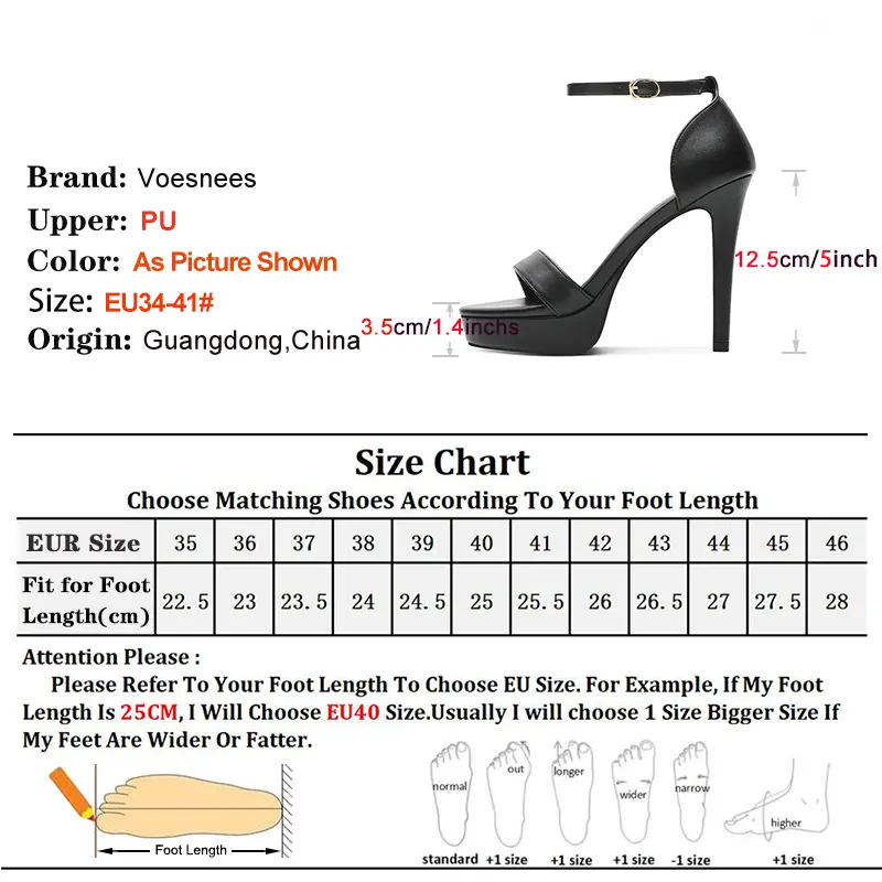 Black Cover Heel Career Sandals 5 Inch Party Stilettos Fashion Model Runway Shoes Women Platform Summer Buckle Strap High Heels