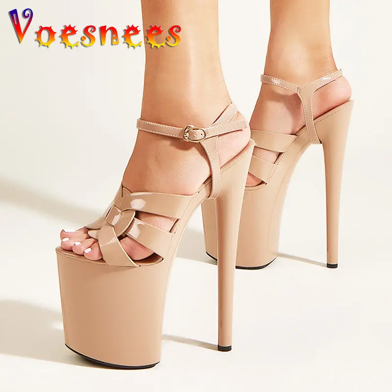 2025 Summer Slipper Fashion Unique Buckle Sandals Detachable 20CM Stiletto Women's Platform Dual-use High Heels Pole Dance Shoes