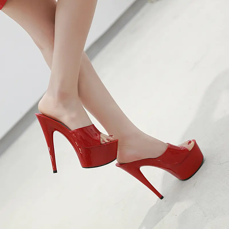 8 Color Woman Wedding Shoes Sandals 2021Nightclub Sexy High-heeled 15cm Shoes Slippers  Heels Waterproof Sandal Summer Slides