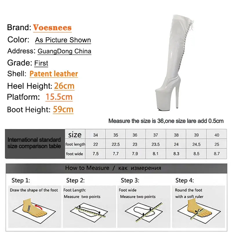Women Lace-up Pole Dancing Fashion Long Boots Sexy Party Over-the-Knee High Heels Pumps Nightclub Stripper Platform Shoes 26CM