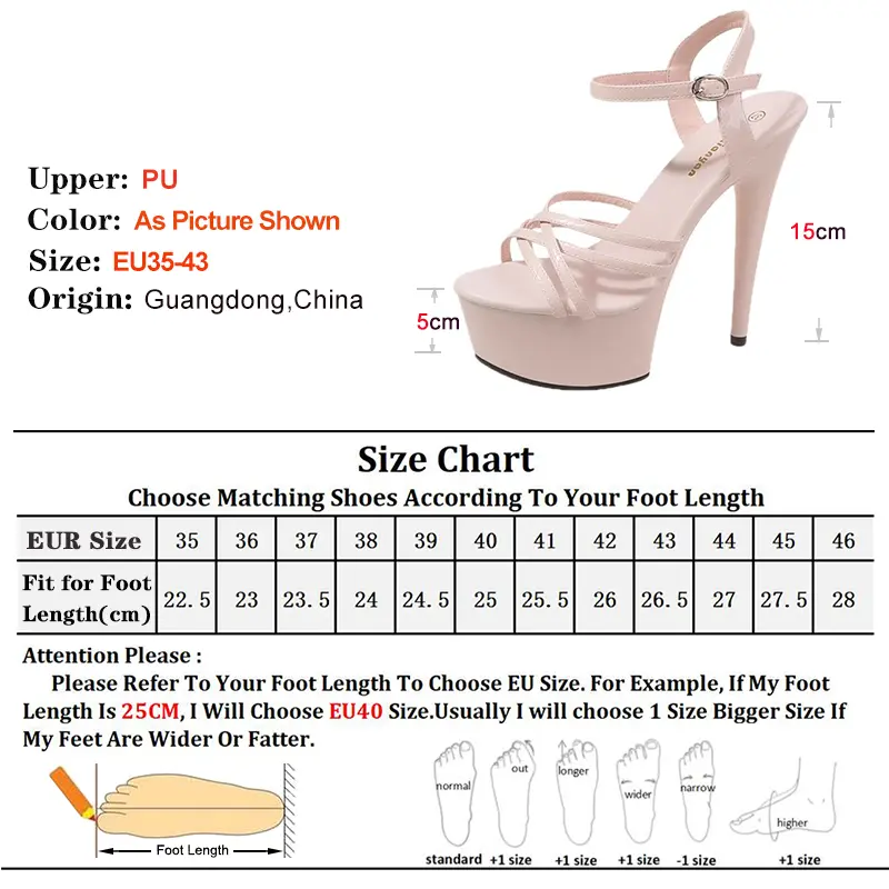 New Cross Thin Band Women Sandals Nightclub Ultra Fashion 15cm Super High Heels Leather Platform Ankle Strap Sandals Bride Shoes