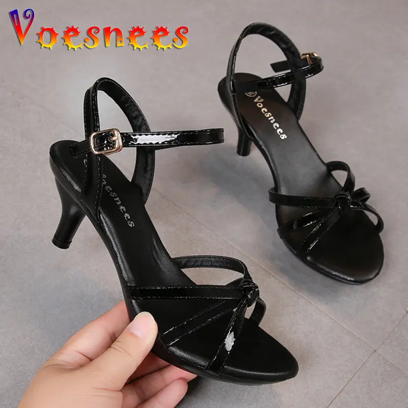 Sandals Women Shoes Big Size 43 Thin Heels Summer Candy Color Peep Toe High Heels Sexy Nightclub Party Slides Cross-Strap Shoes