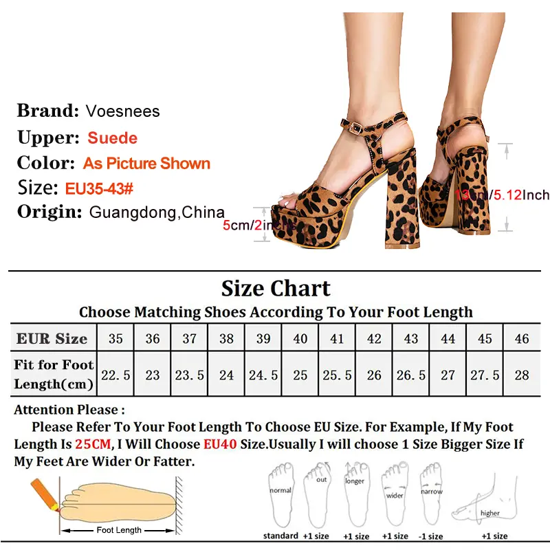 Brand Women Square Toe Sandals Designer Leopard Print High Heels Summer New 13CM Thick Platform Fashion Model Catwalk Show Shoes