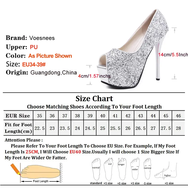 Glitter Sequin Women's Pumps 10 12 14CM Sexy Peep toe Wedding Party High Heels 2025 New Spring Thick Platform Black Single Shoes
