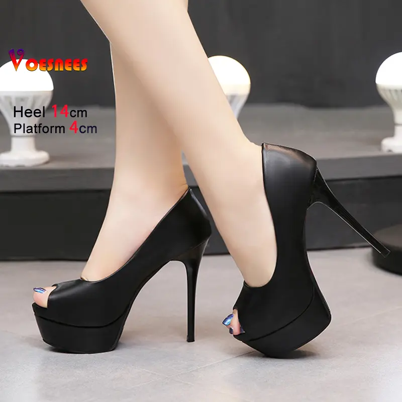 Matte Upper High-quality Women Shoes 2025 New Simple Style Thick Sole Thin Heels Shallow Office Shoes 14CM Elegant Female Pumps