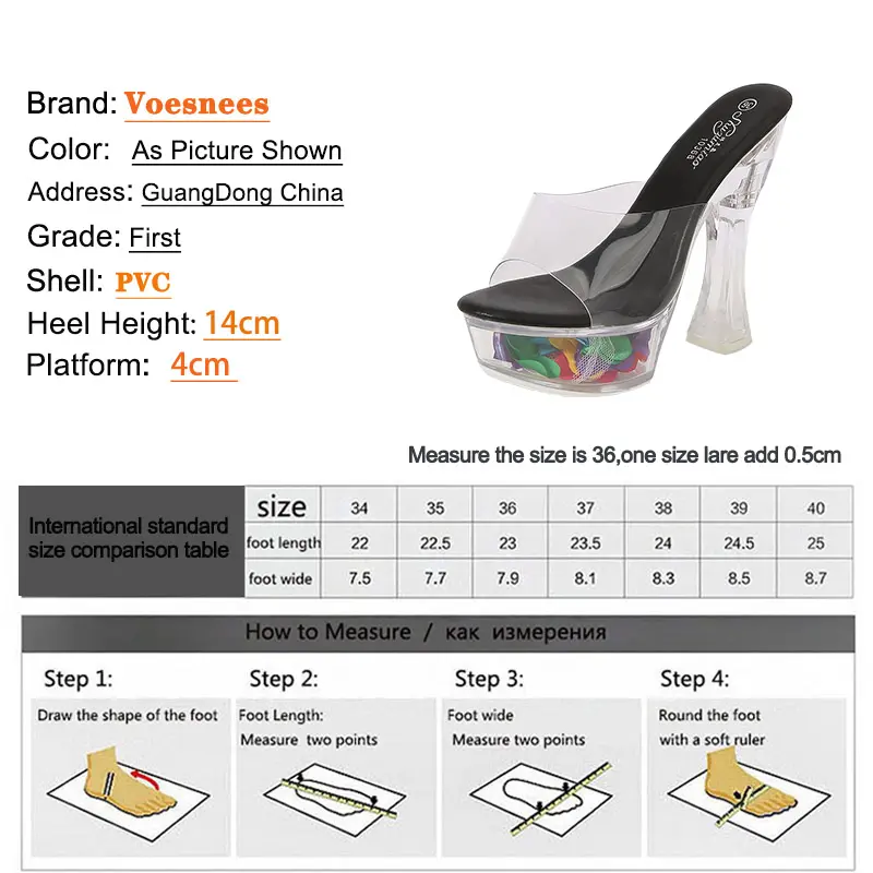New Sexy PVC Clear Platform Jelly Slippers Women High Heels Outdoors 14CM Sandals Summer Transparent Perspex Party Woman Shoe