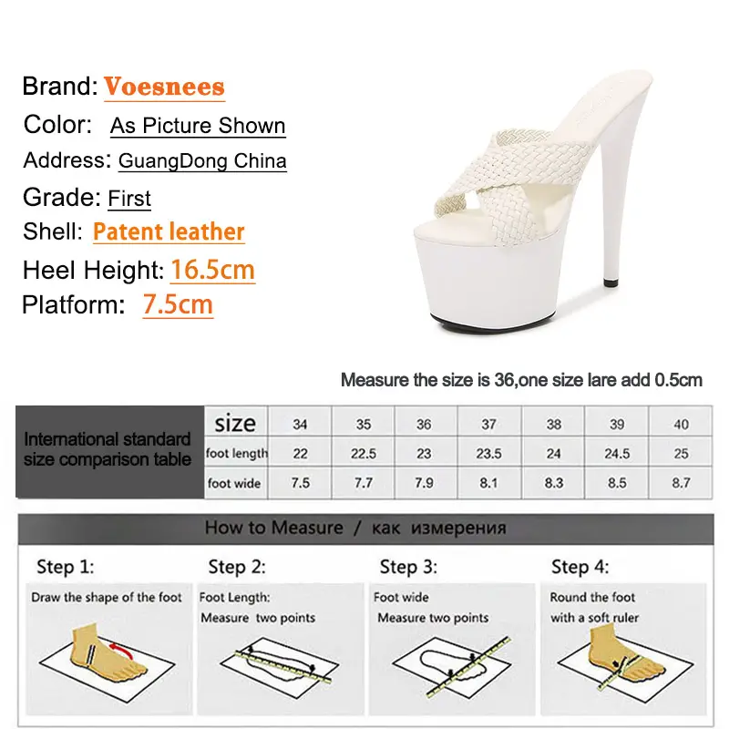 16.5CM Super High Heels Women New Gladiator Thick Platform Sandals Fashion Nightclub Female Shoes Summer Weave Slides Slippers