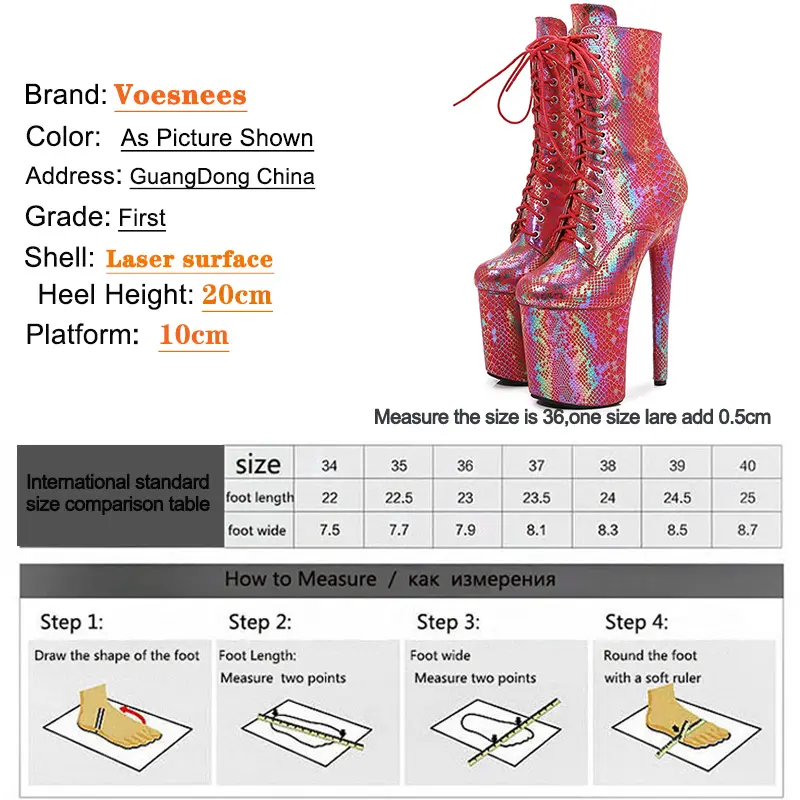 8 Inch Pole Dance Women Shoes Laser Lace Up Boots Petent Leather Sexy Heels Platform Boots Side Zipper High Heel Super Hot Style