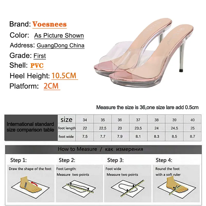 New Transparent Wedding Party Shoes Woman Platform Crystal Sandals Summer PVC Slides 10.5CM Nightclub Sexy High Heeled Slippers