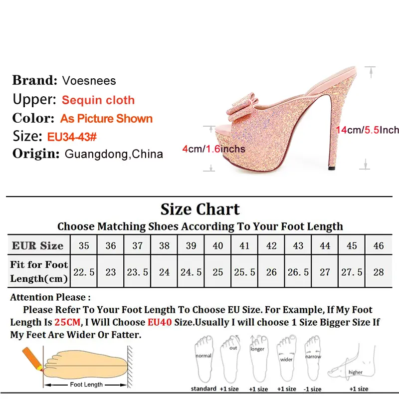 White Slippers Women Bow Slip-on 14CM Thin High Heels Female Platform Europe And America Sandals Plus Size 43 Summer Lady Shoes