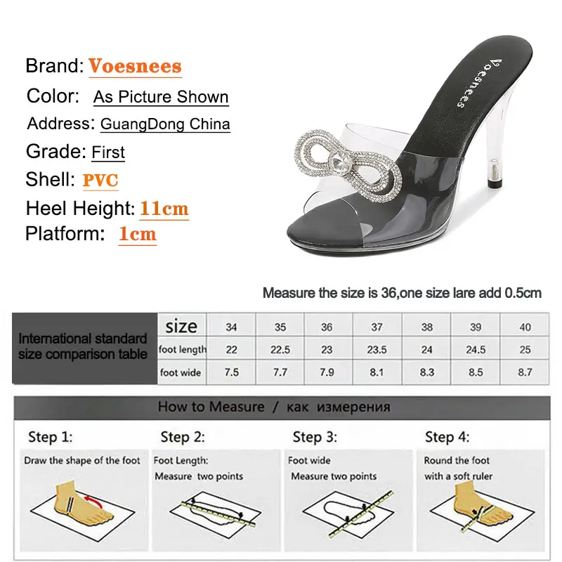 Voesnees Women Clear Transparent  Summer Slippers 2021 Diamonds Sexy Fluffy Pubescence High Heels Ladies Stiletto Sandals Shoes