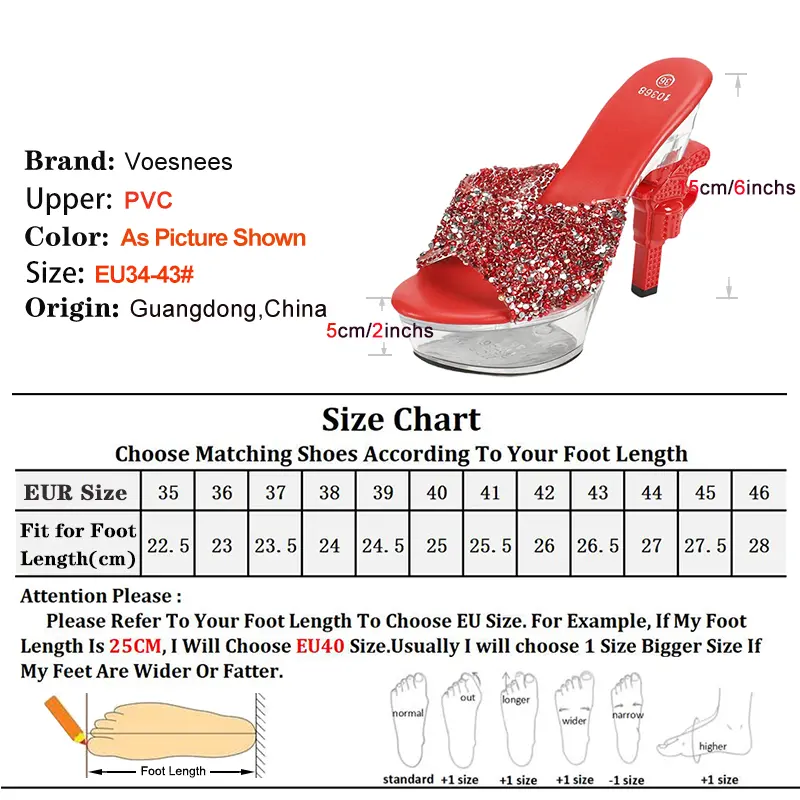 Women High Heels 15CM Gun Heeled Luxury Sandals 2025 New Female Nightclub Shoes Slip-on Summer Clear Thick Sole Crystal Slippers