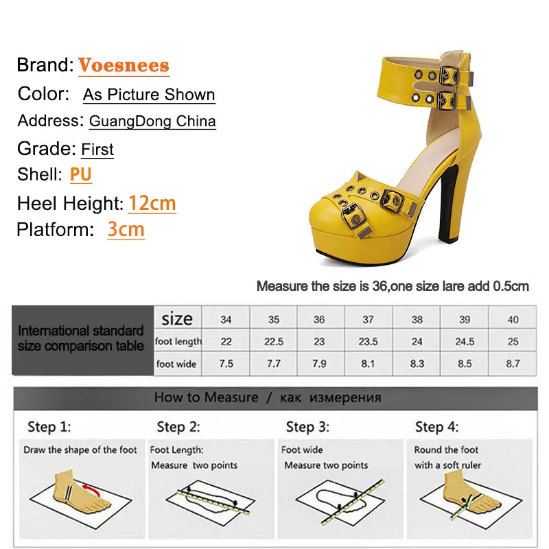 Plus Sized Side Empty High Heels Fashion With Belt Buckle Rome Sandals Waterproof Platform Round Toe Four Season Women's Shoes