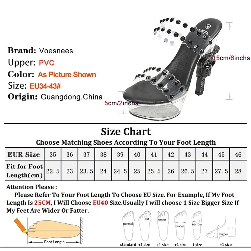 Summer Transparent High Heels Mules Women Luxury Rhinestone Shoes Strange Gun Heeled Platform Sandals Summer Woman PVC Slippers
