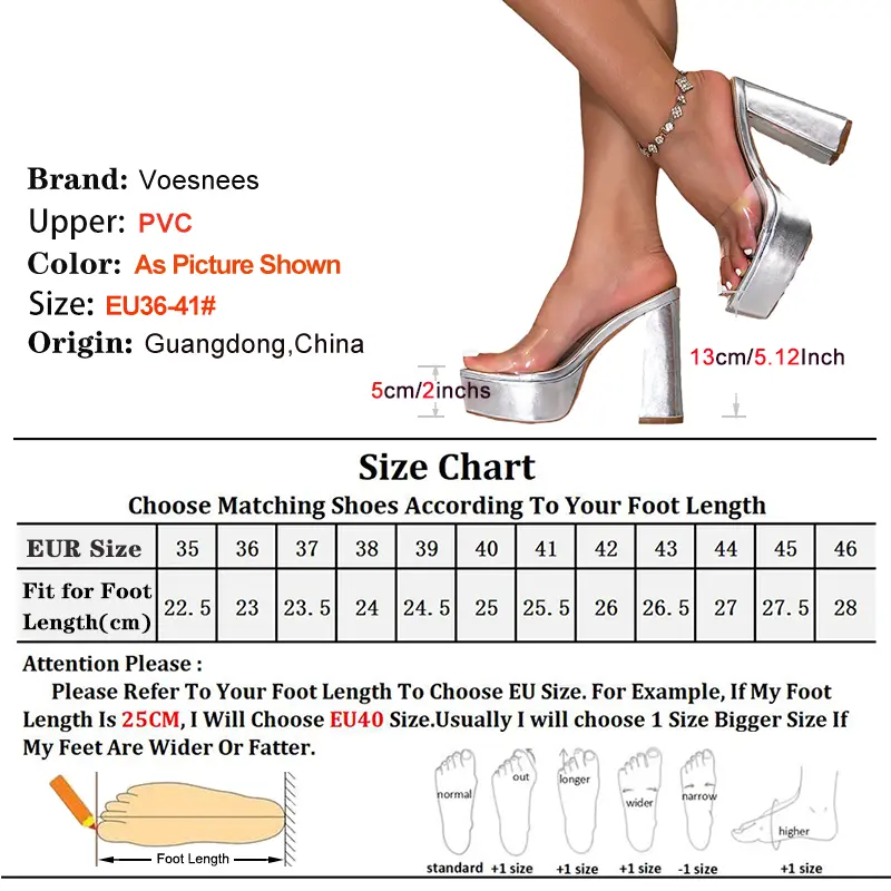 Summer Female Shoes 2025 New Transparent PVC Slides Slippers For Women Sandals Fashion Thick Soled Square Toe High Heels Mules