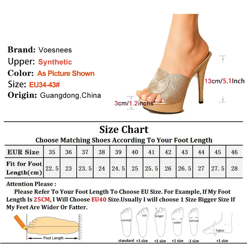 High Heel Slippers For Woman 13CM Stiletto Sandals 3CM Platform Summer High Heels Model Show Shoes Thick Sole Sandalias Mujer