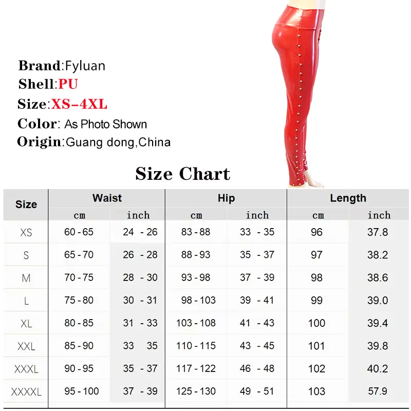 Double Zipper Open Cortch Shine PU Leather Skinny Women Pants Rivet Stage Club Long Trousers Tights Leggings Party Rock Costumes