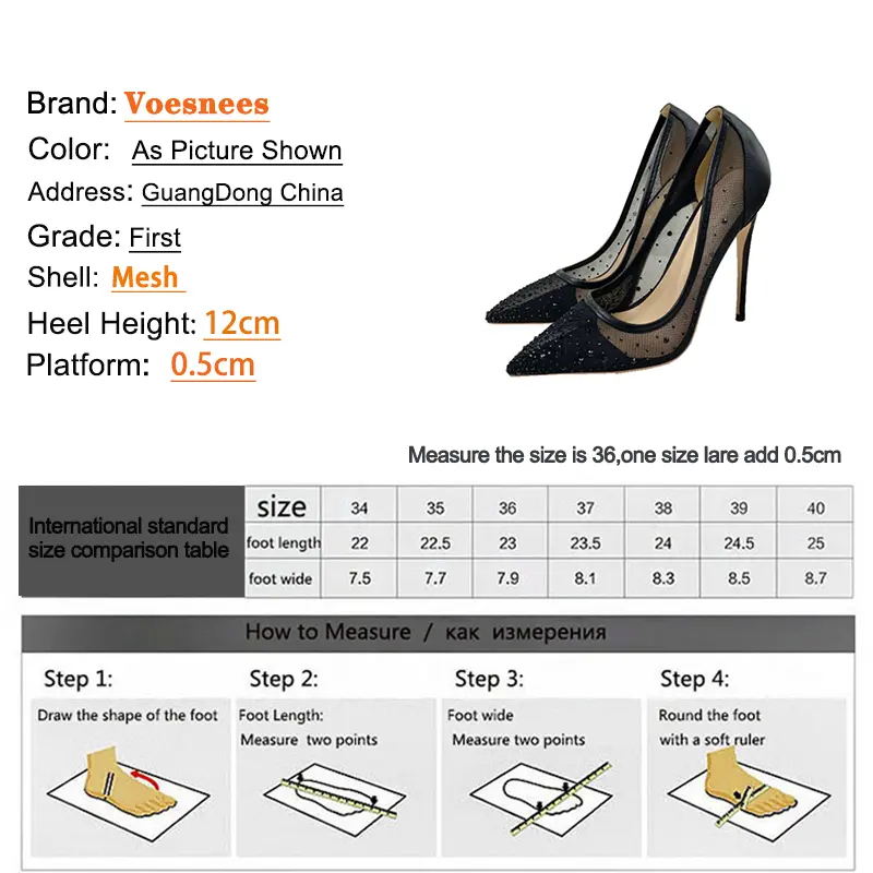 Breathable Mesh Fashion Single Shoes Elegant Women Pointed Tip High Heels Luxurious Rhinestone Summer Party Stiletto Pumps 12CM