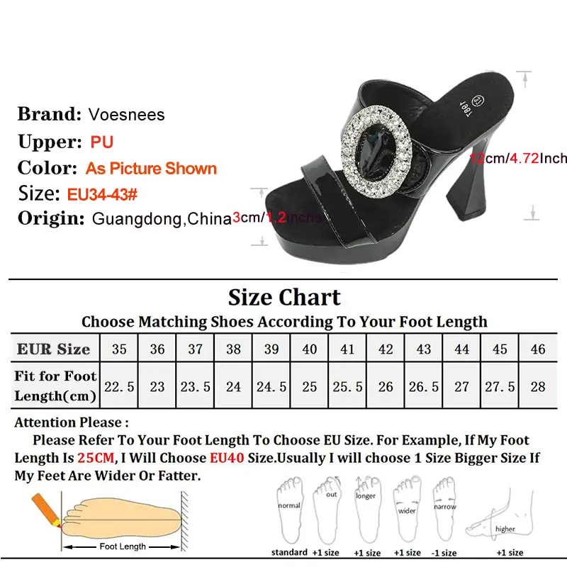 Roman Style Summer Sandals 2025 Women Square Toe Thick High Heels Rhinestone Decoration Outdoor Slippers 12CM Lady Slides Shoes