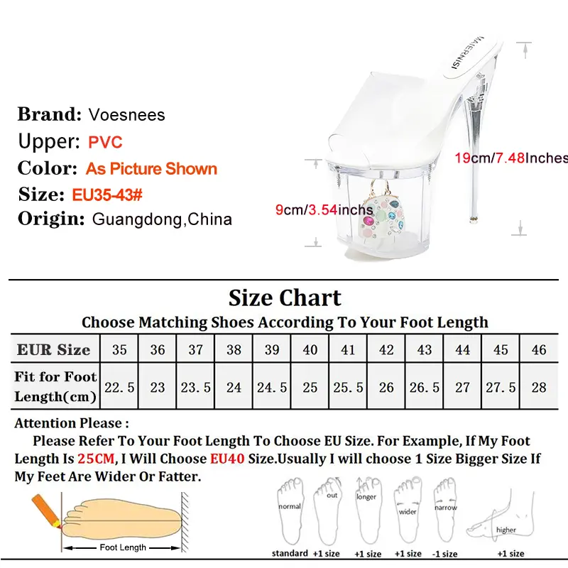 Transparent PVC Women Shoes Metal rhinestone Bag decoration Summer Nightclub Clear High Heel Slippers Model Catwalk Sandals 19CM