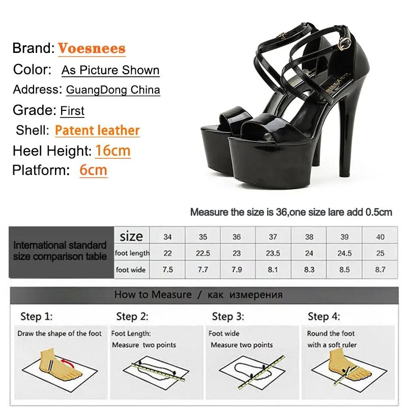 Voesnees Women Sandals 2021 Fashion Nightclub Catwalk Models Stiletto Shoes Sexy Cross Button Platform High Heels Club Girls