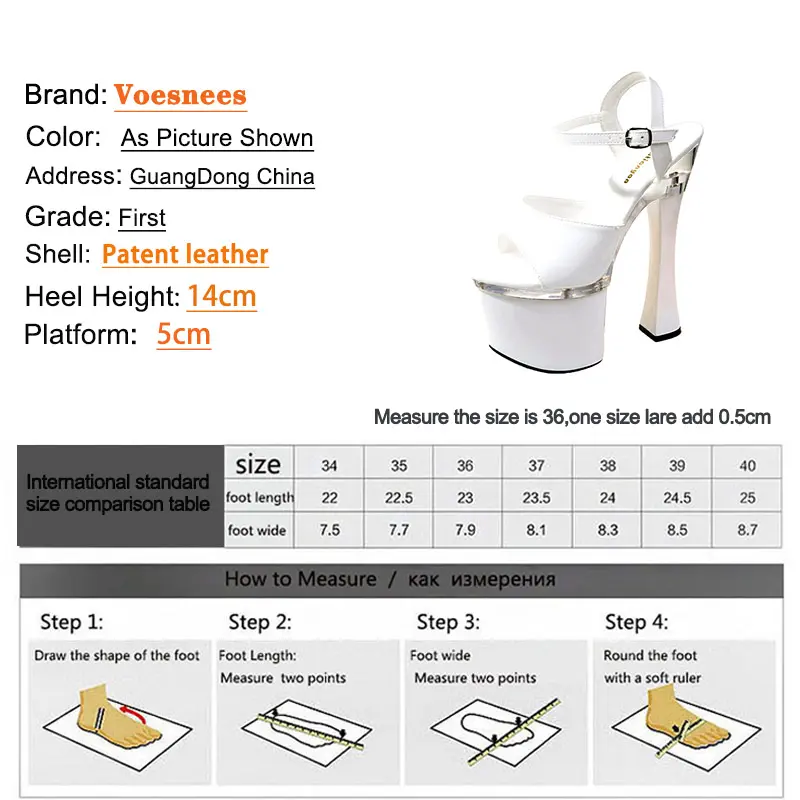Summer Women Thick Platforms Sandals 2023 New Buckle Strap Party Shoes 14CM Fashion Stage Perform High Heels Pumps Solid Color