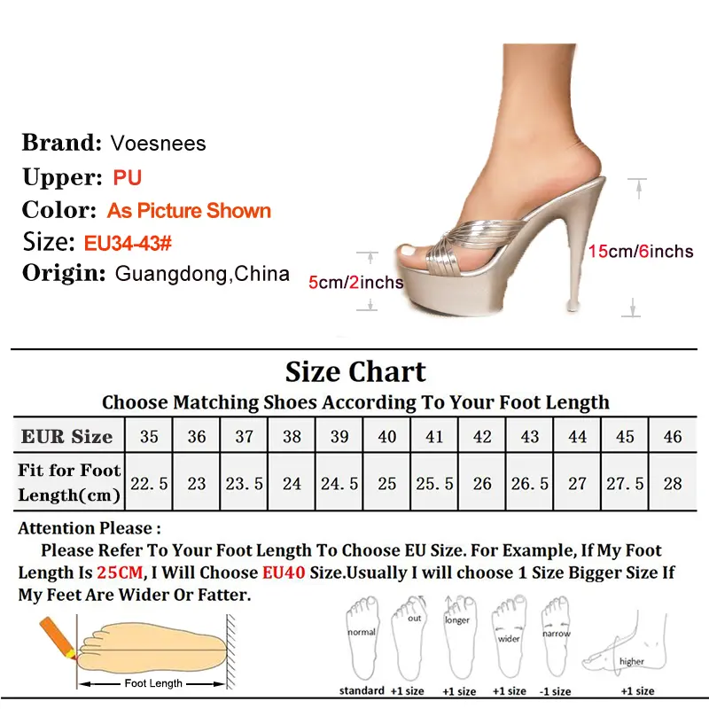Fashion Slippers For Lady 5CM Platform 15CM Super High Heels Summer Outdoors Slides Roman Sandals Nightclub Women Stiletto Shoes