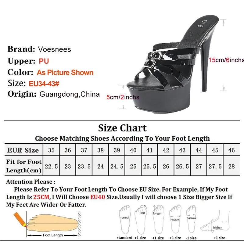 15CM Fashion Belt Buckle High Heels Slippers For Woman Summer Slides Platform Sandals 2025 Trend Solid Nightclub Women's Shoes